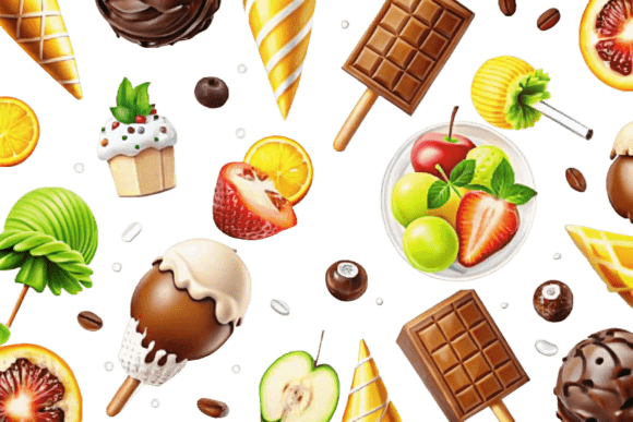 3D Colorful Ice Cream 11 PNG Mega Bundle