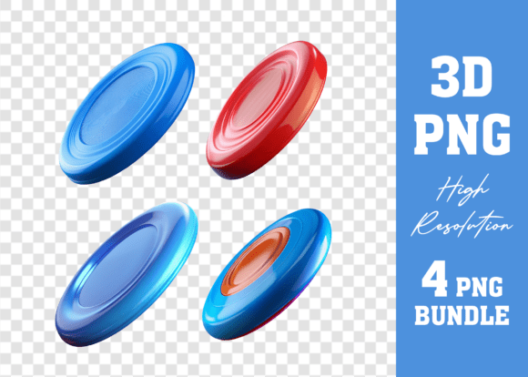 3D Flying Disk PNG Mega Bundle