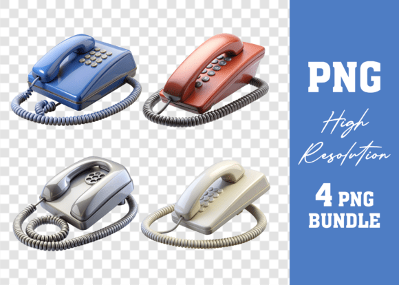 3D PNG Vintage Telephone Mega Bundle: A Treasure Trove for Creative Designers