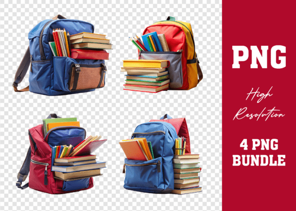 3D School Bag with Books PNG Mega Bundle: A Versatile Design Solution