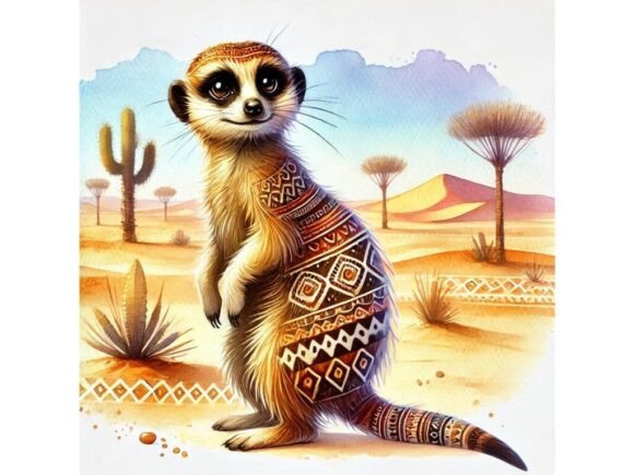 A 3D Meerkat with Desert-Themed Patterns: A Versatile Design Solution