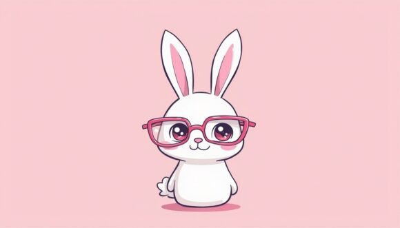 🐰 Bunny in Pink Glasses, 3D Kawaii Pop: A Versatile and Adorable Digital Illustration