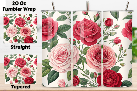 Discover the Beauty of 3D Romantic Floral Seamless Tumbler Wraps