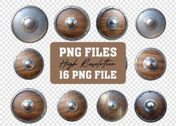 Explore the 3D PNG Modern Round Shield Bundle