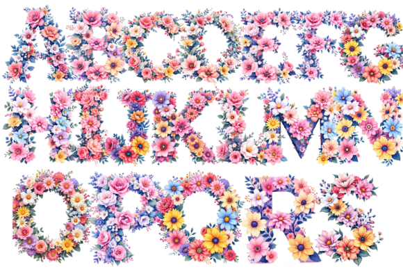 Explore the Beauty of 3D Floral Alphabet Clipart