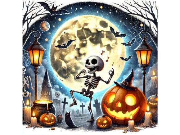 Exploring the 3D Tiny Skeleton Dancing Joyfully: A Unique Digital Illustration