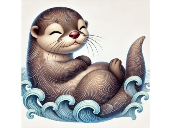 Exploring the Unique Appeal of a 3D Baby Otter with Smooth Wave Pattern
