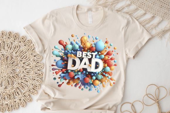 Fathers Day 3D Bubble Best Dad Shirt PNG: A Unique Gift for Your Special Dad
