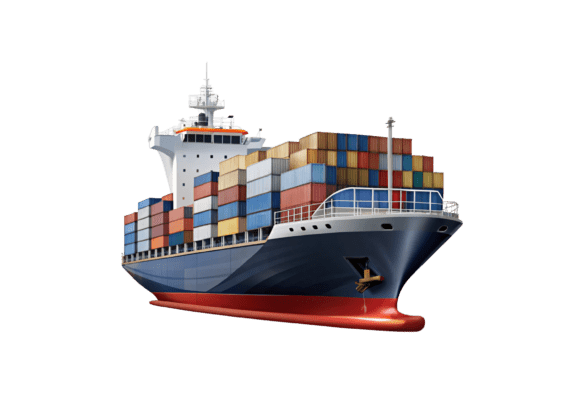 High-Quality 3D Cargo Ship PNG Files for Diverse Design Projects