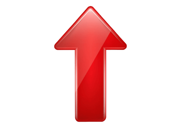 High-Quality 3D Red Arrow Up PNG File for Diverse Creative Projects