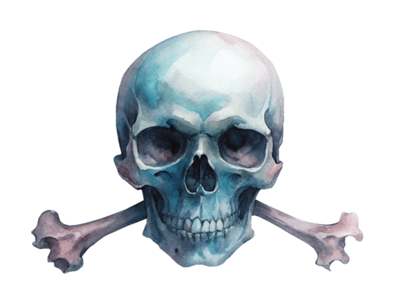 High-Quality 3D Skull and Crossbones PNG