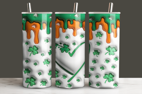 St. Patrick's Day Heart 3D Tumbler