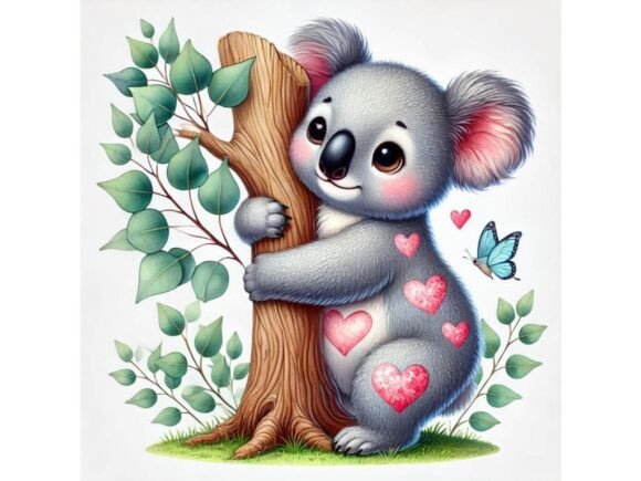 Strategic Use of a 3D Koala with Heartshaped Patterns for Enhanced Branding and Creativity