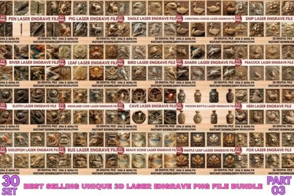 Unlock the Next Level of Creativity with the Amazing 3D Laser Engrave PNG File Bundle
