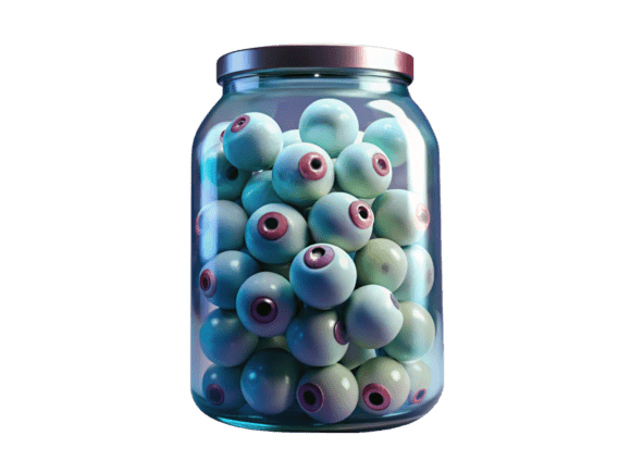 Unlock Your Creativity with 3D Jar with Eyeballs and Liquid PNG