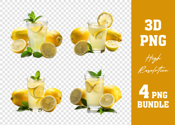 Unlock Your Creativity with 3D PNG Lemon Slices and Mint Mega Bundle