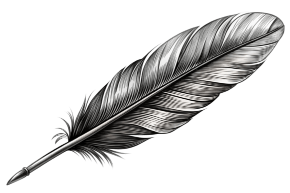 Unlock Your Creativity with Watercolor 3D Black and White Feather PNGs