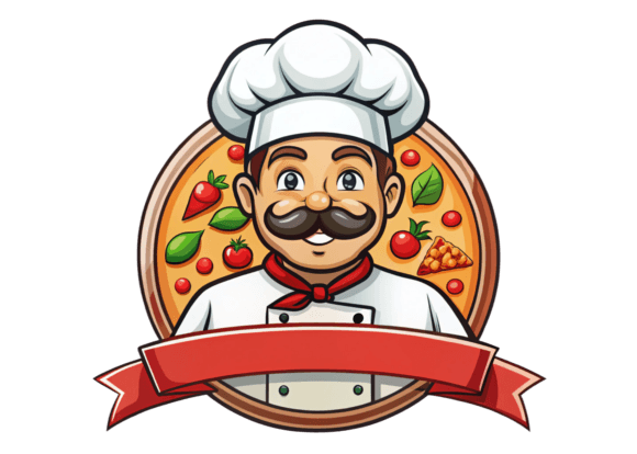 Watercolor 3D Pizzeria Chef Logo 8 PNG: A Versatile Design Solution